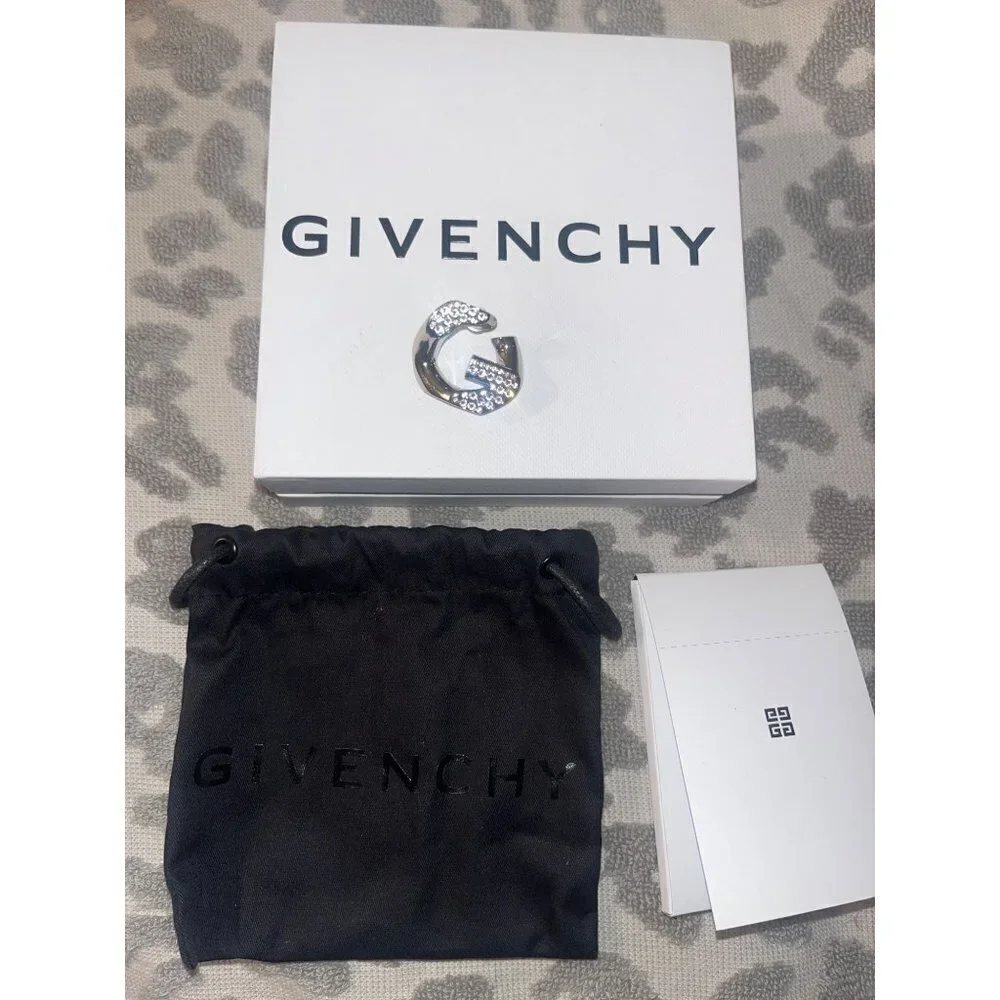GIVENCHY G Chain Single Earrings in Silver With Box Dust Bag Womens Unisex